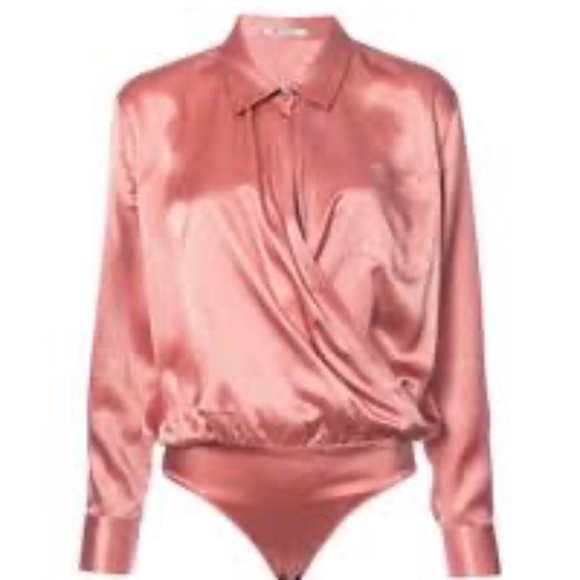 NWT T Alexander Wang Silk Long Sleeve Surplice Bodysuit, 8, $525 Retail - Picture 4 of 13